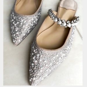 Manuela Embellished Pearl Mules